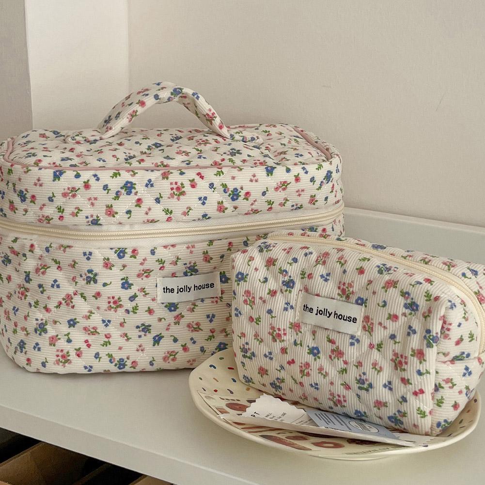 Beauty Preservation Makeup Bag - Tas Makeup Vintage Bermotif Bunga, Tas