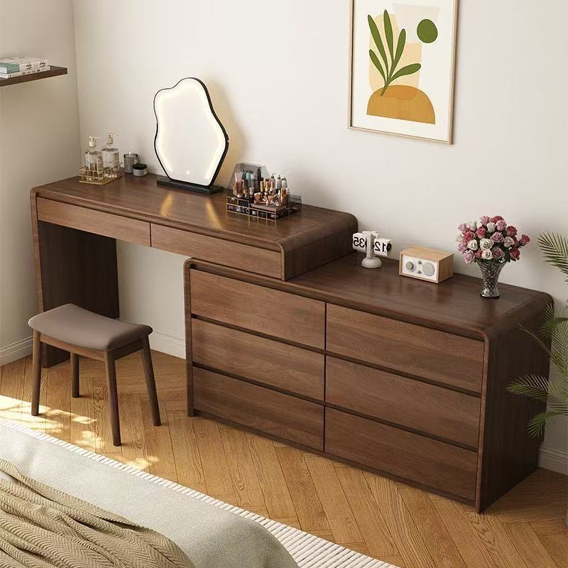 Makeup Beauty Lounge - Meja Rias Modern Rak Kayu Meja