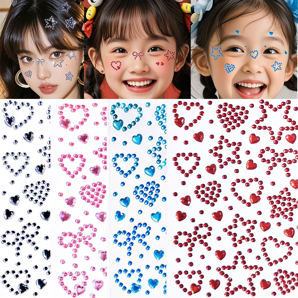 Beauty Gems Makeup - 1pcs Stiker Wajah Bentuk Hati &