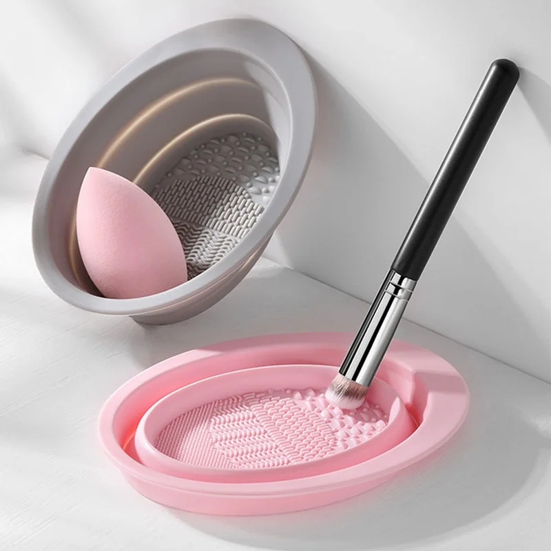 Beauty Makeup Tools Use - Alat Pembersih Kuas Makeup Silikon Lipat,