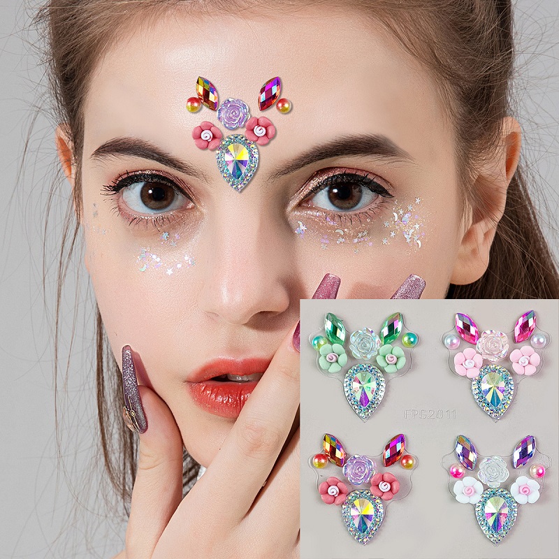 Beauty Gems Makeup - Baru 3D Rhinestones untuk Festival wajah