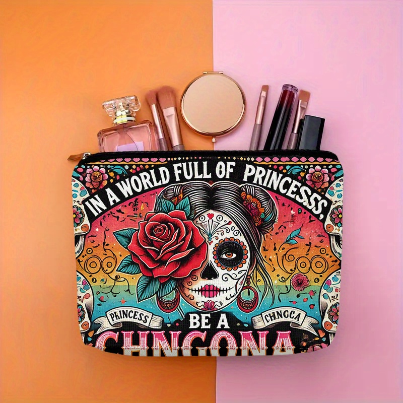 Beauty Makeup Bag - Tas kosmetik bunga dan tengkorak -