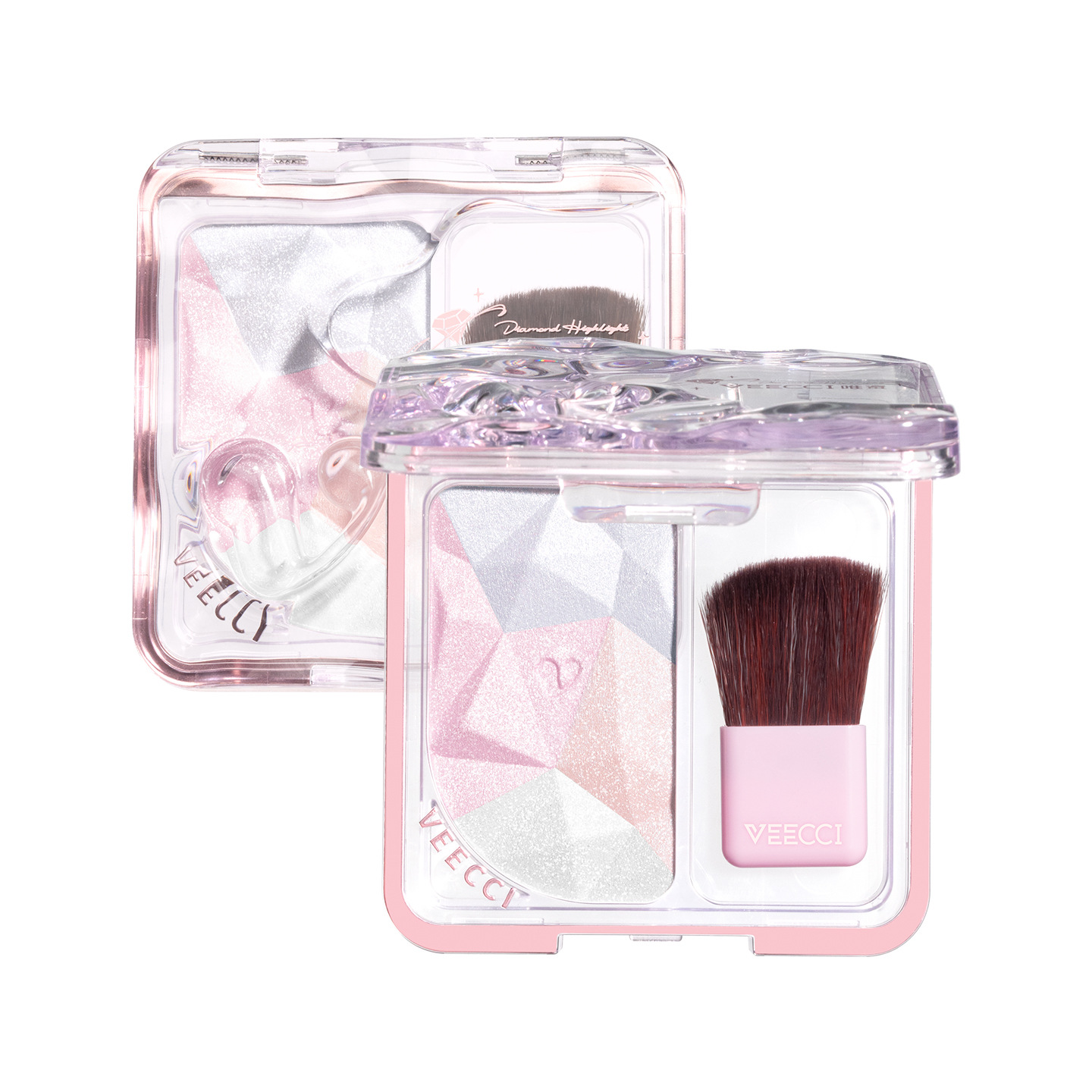 Highlighter Bronzer Palette - VEECCI Diamond Highlight Contour Palette, Bedak