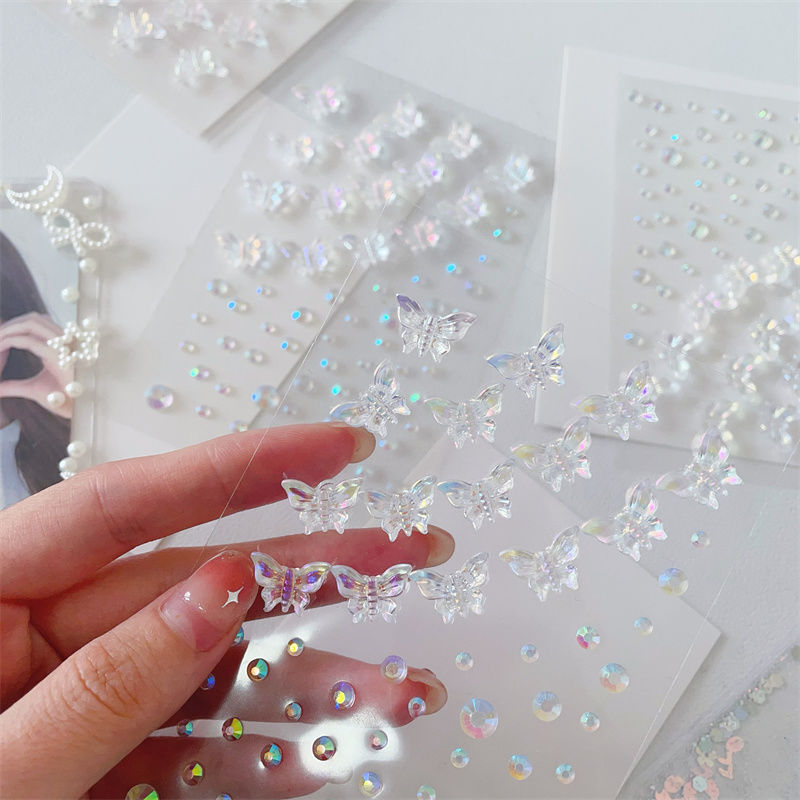 Stiker kristal kupu-kupu warna - Beauty Gems Makeup ulasan dan harga