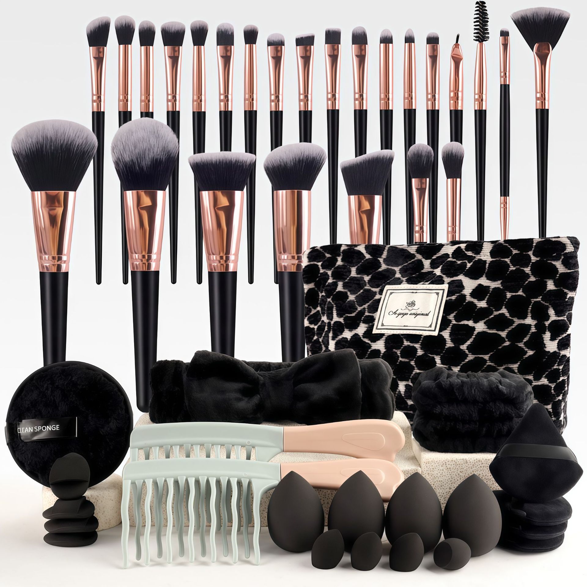 Set Kuas Makeup Gaya Chic deng - Beauty Makeup Bag ulasan dan harga