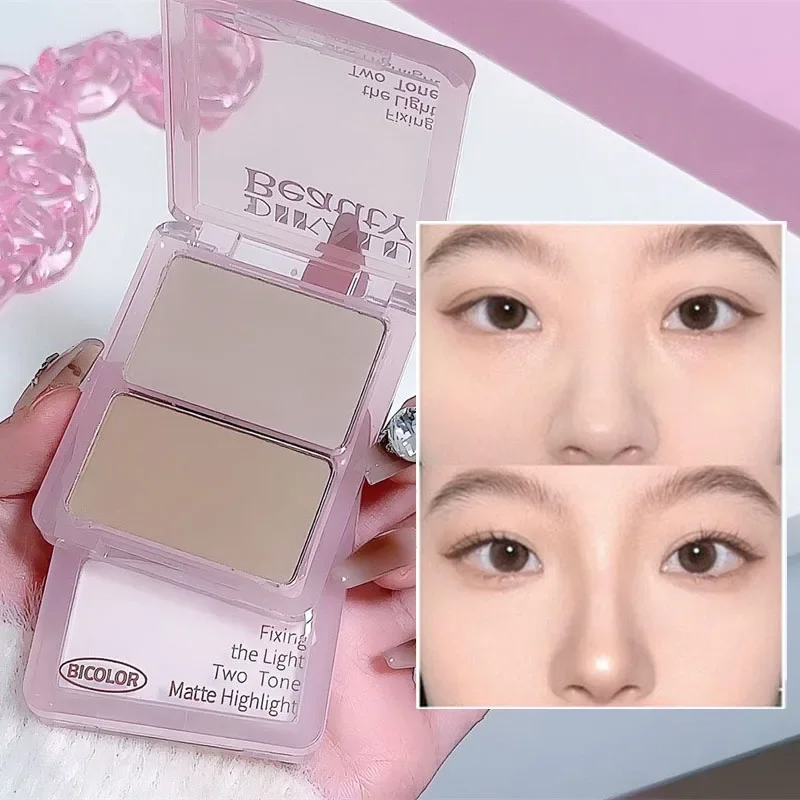 Palet Kontur Dua Warna Matte H - Highlighter Bronzer Palette ulasan dan harga