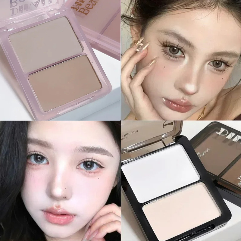 Palet Kontur Dua Warna Matte H - Highlighter Bronzer Palette ulasan dan harga