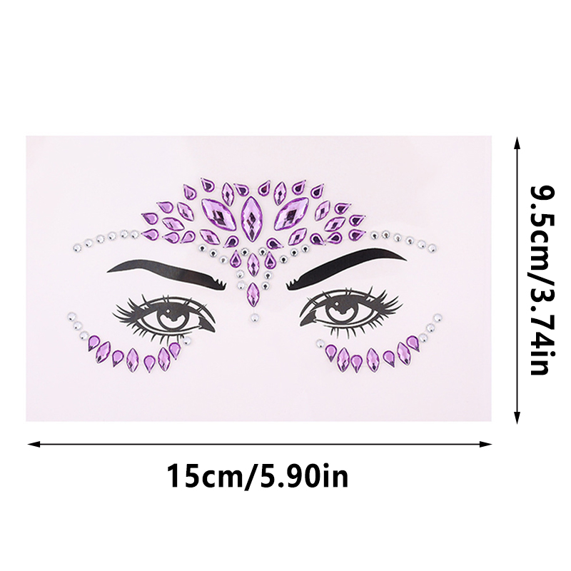 5Pcs/Set Stiker Wajah Berlian, - Beauty Gems Makeup ulasan dan harga