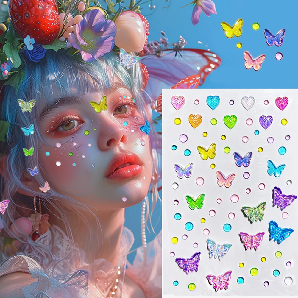 Stiker Kupu-kupu Kristal Rhine - Beauty Gems Makeup ulasan dan harga