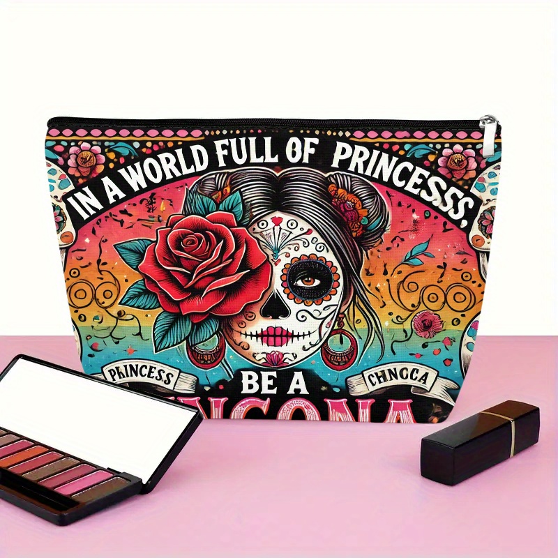 Tas kosmetik bunga dan tengkor - Beauty Makeup Bag ulasan dan harga